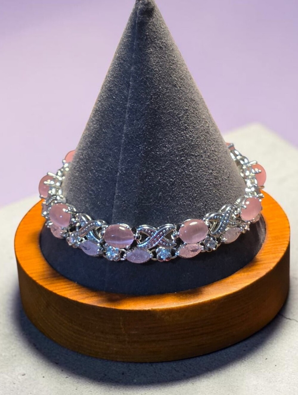 Sassified Boutique NWT Elegant Pink Gemstone Tennis Bracelets  Women Jewelry Set